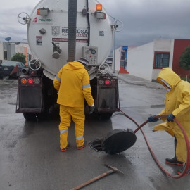 Realizó COMAPA limpieza de línea general en fraccionamiento Hacienda del Sol