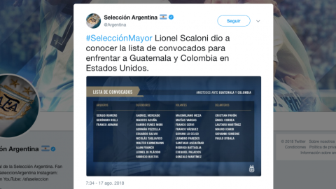 Argentina rejuvenece y hace oficial su nueva convocatoria sin Messi