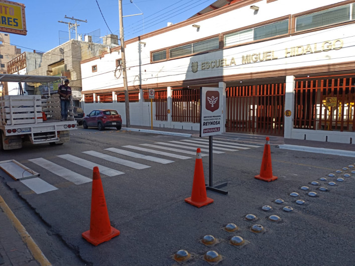 Seguridad vial con señalización peatonal en Reynosa