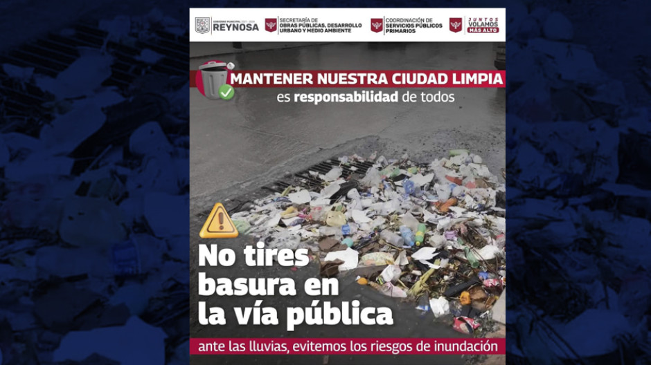 Ante llegada de lluvia, exhortan a no tirar basura en la vía publica