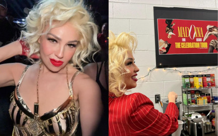 Thalía asiste a concierto de Madonna vestida como ella