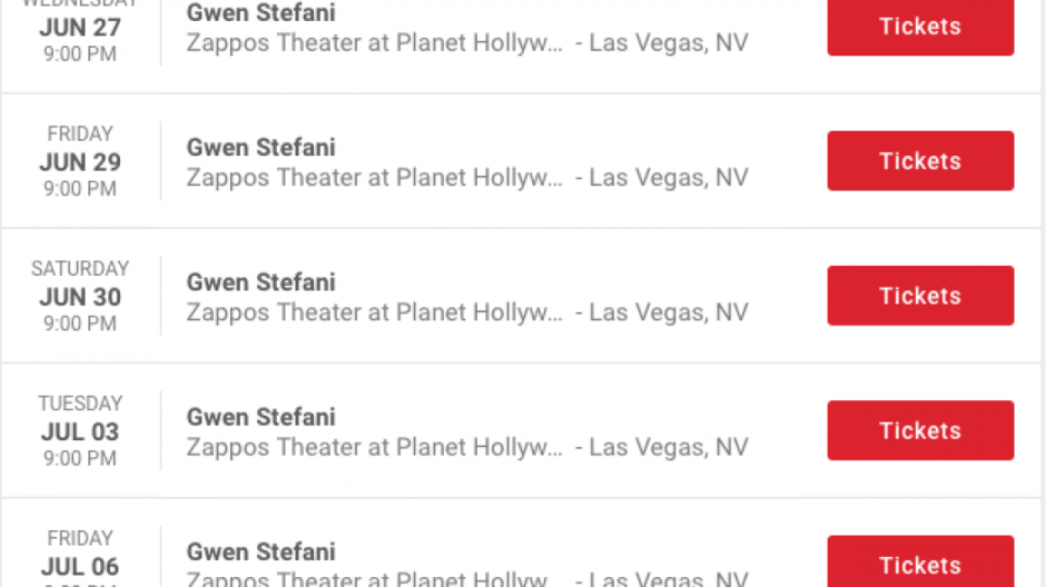 Gwen Stefani comienza residencia en Las Vegas en junio