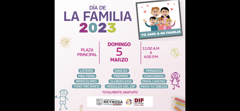 Invita DIF Reynosa a disfrutar de evento en familia