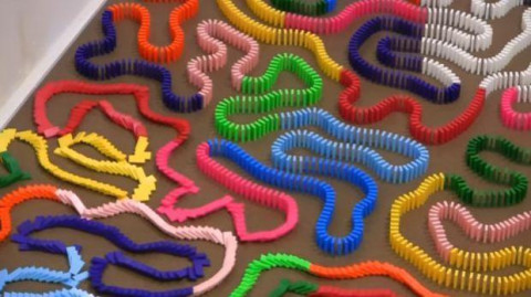 La línea de dominó más larga del mundo