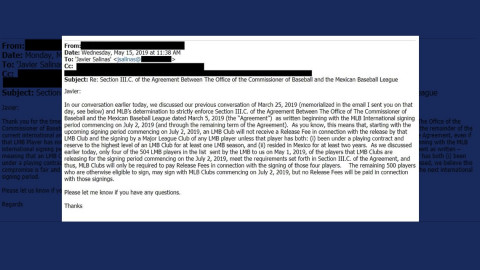 MLB advierte a la LMB sobre los requisitos para firmar peloteros en GL