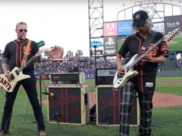 Metallica tocando el himno de EU en partido de Gigantes