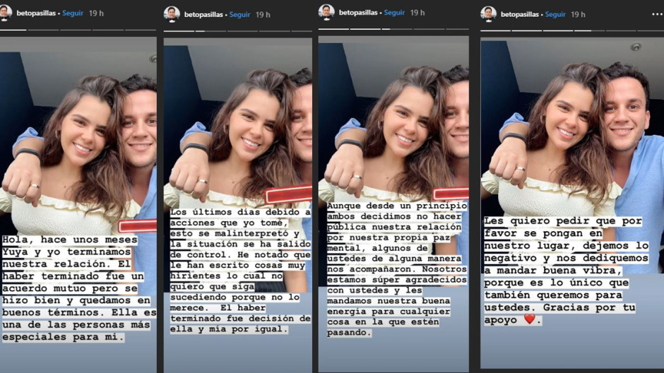 Beto Pasillas confirma que su relación con Yuya terminó