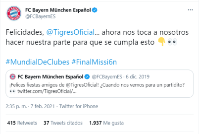 La promesa de Bayern Munich a los Tigres de la UANL