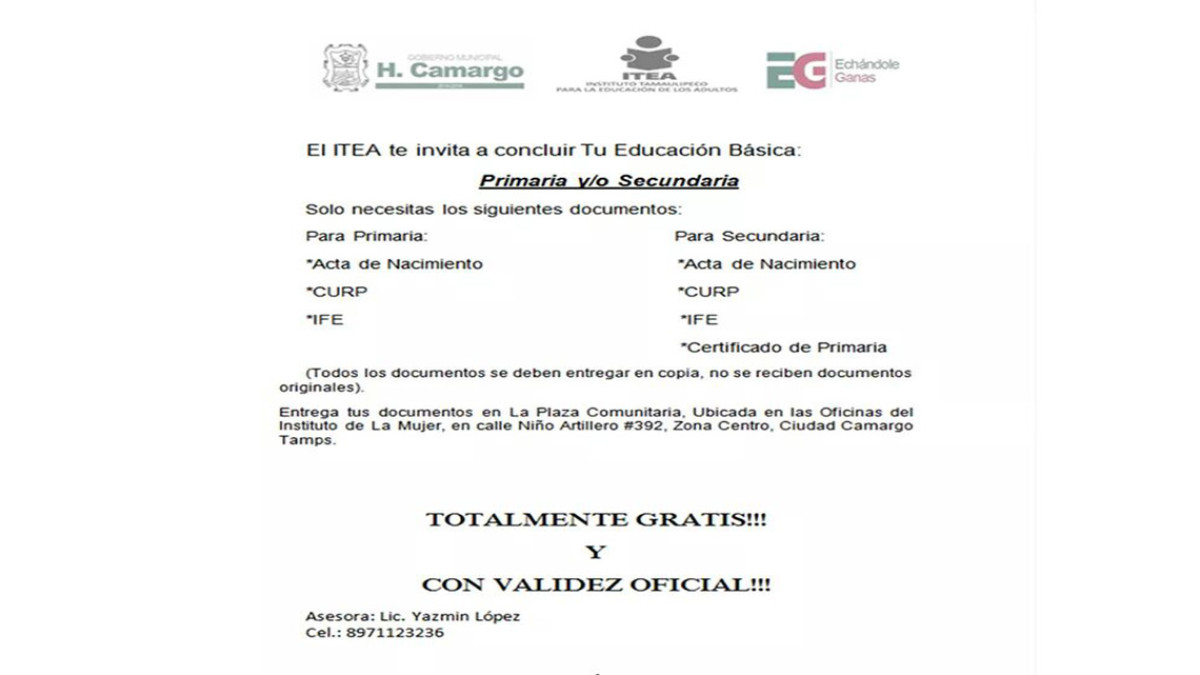 Ayuntamiento apoya a habitantes a concluir su Educación Básica