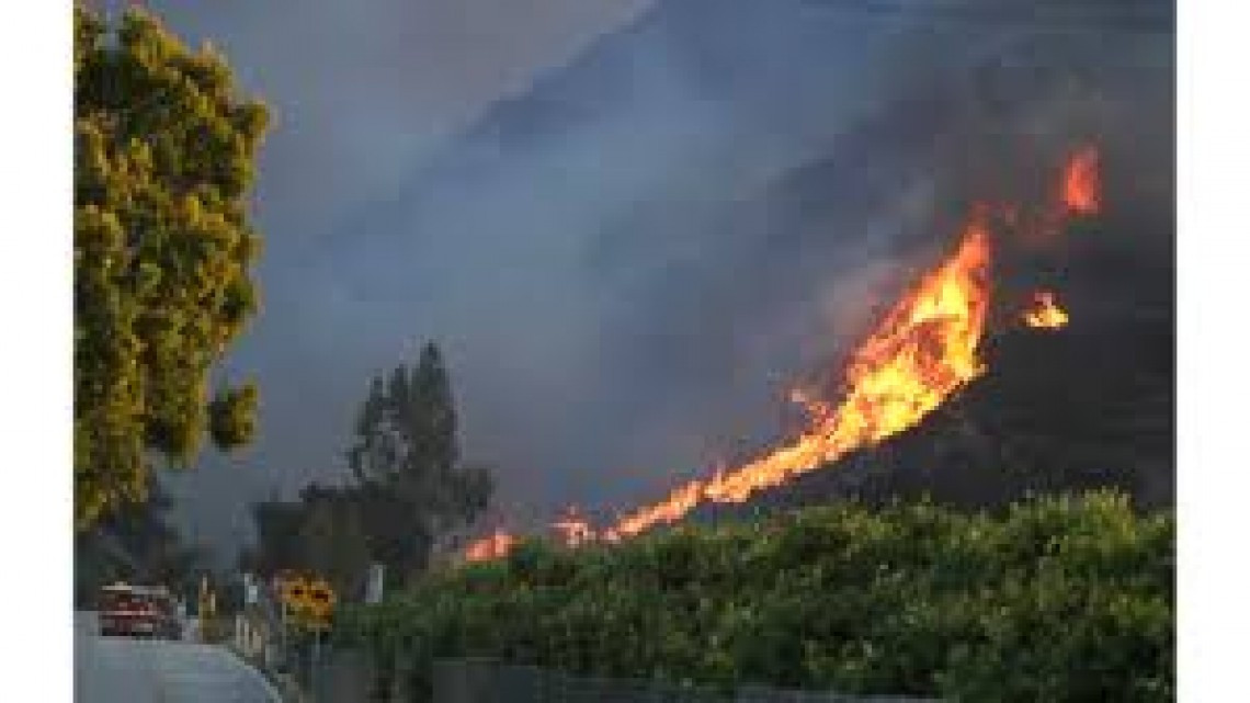 Celebridades huyen de incendios en California