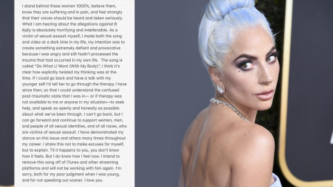 Gaga se disculpa por trabajar con R. Kelly