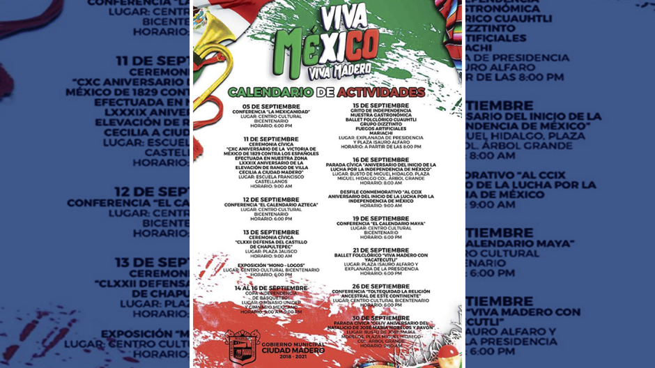 Inician actividades patrias en Madero